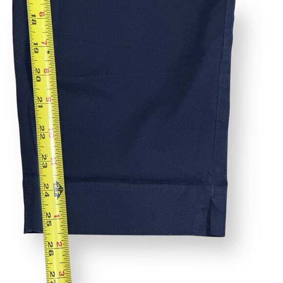 Talbots Signature Cropped Chino Pants Womens 12 Navy Blue Straight Leg - Picture 7 of 7